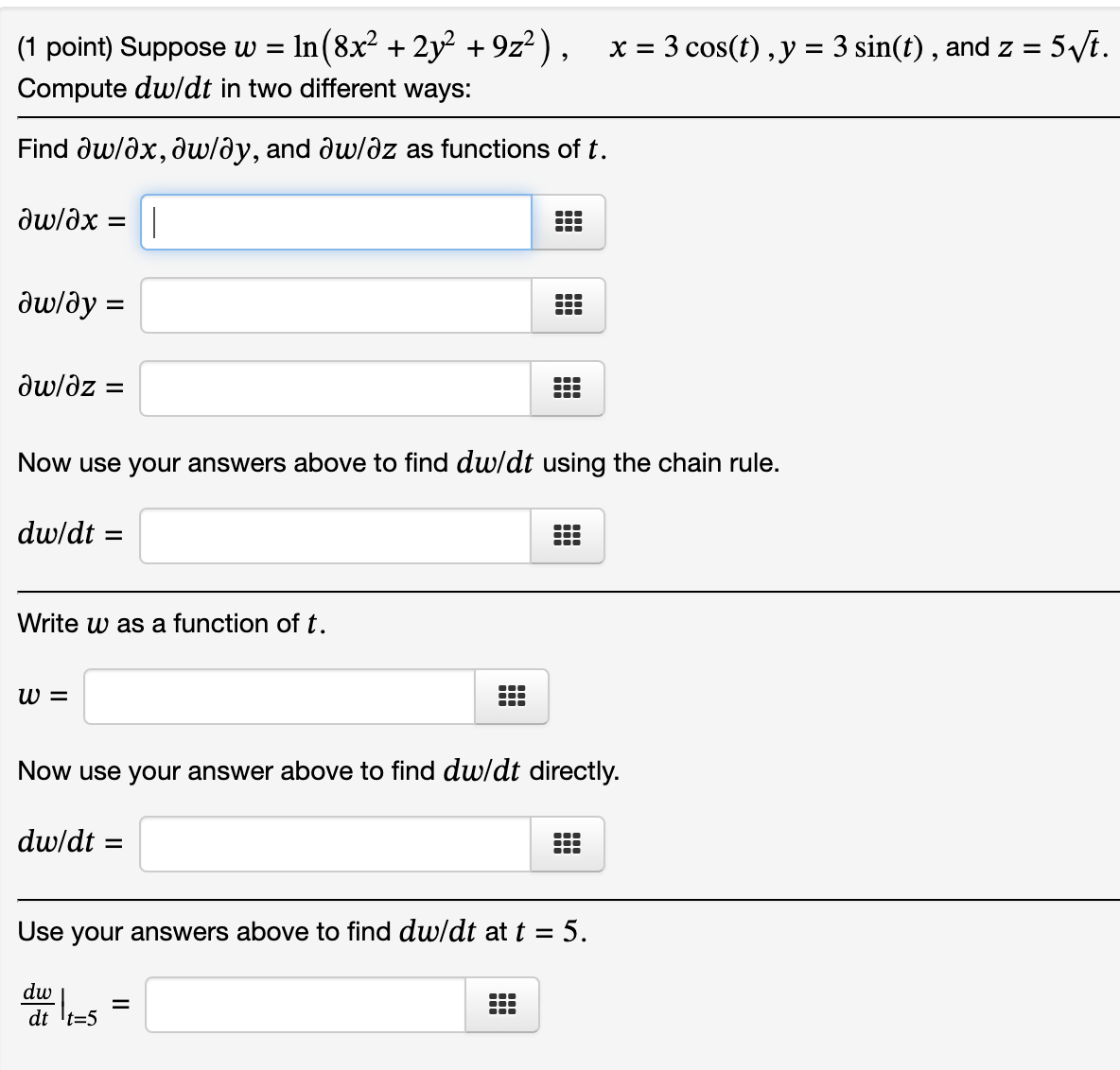 Solved (1 ﻿point) ﻿Suppose | Chegg.com