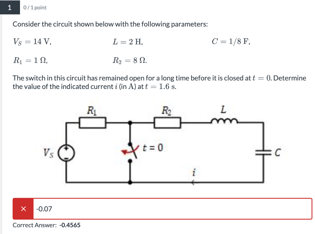 Solved Consider The Circuit Shown Below With The Following | Chegg.com