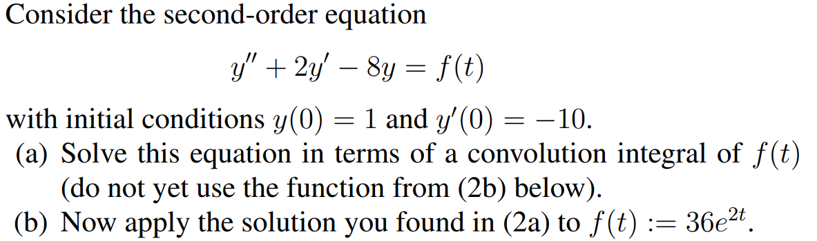 Solved Consider the second-order equation y