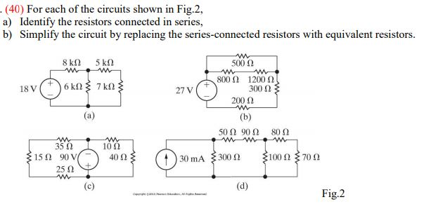 Solved (40) For each of the circuits shown in Fig.2, a) | Chegg.com