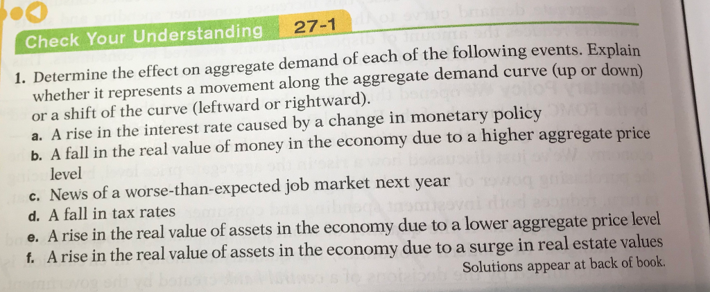 Solved 27-1 Check Your Understanding 1. Determine the effect | Chegg.com