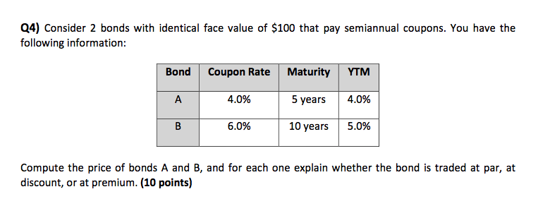 Solved 04) Consider 2 bonds with identical face value of | Chegg.com