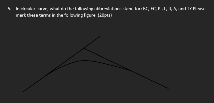 Solved 5. In circular curve, what do the following | Chegg.com