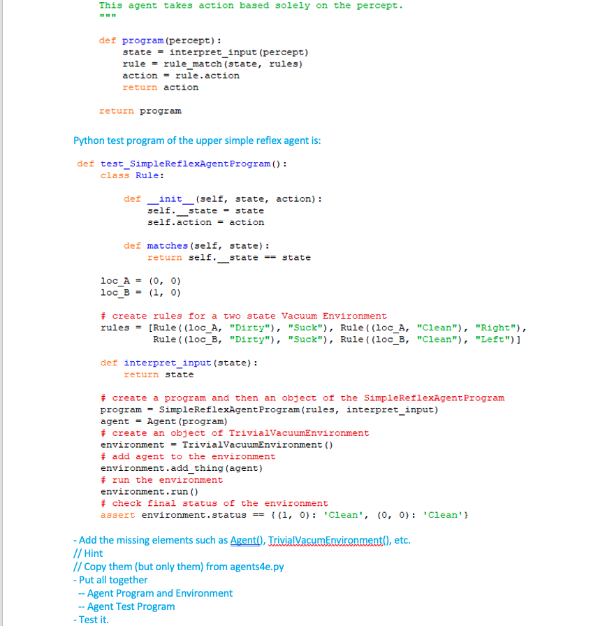 Solved Schematic diagram of a simple reflex agent is Agent | Chegg.com