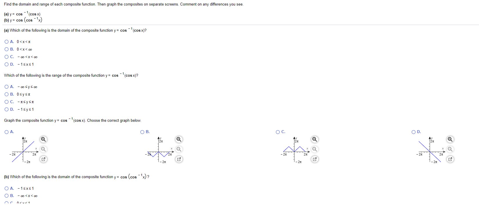 Solved Find the domain and range of each composite function. | Chegg.com