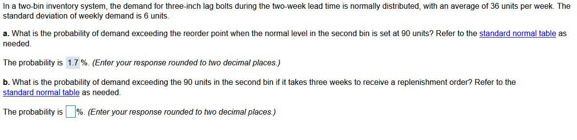 Solved In a two-bin inventory system, the demand for | Chegg.com