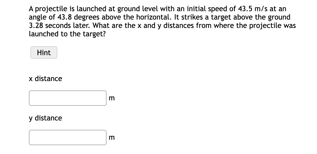 Solved A projectile is launched at ground level with an | Chegg.com