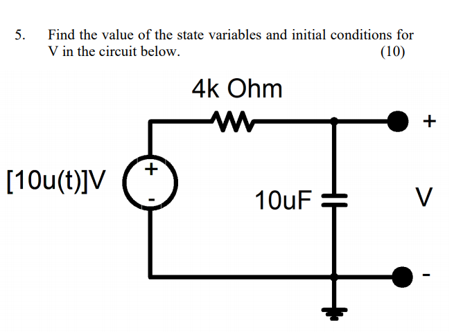 State Variables Electrical Solved 5. Find the value of the state variables and initial | Chegg.com