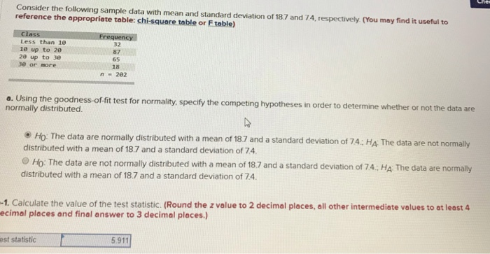 Solved Consider the following sample data with mean and | Chegg.com