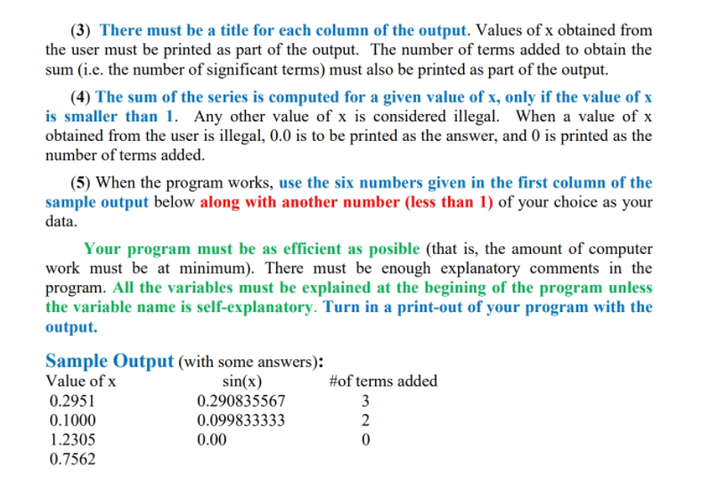 Solved Project 4.5.3. The trigonometric function sin(x) has | Chegg.com