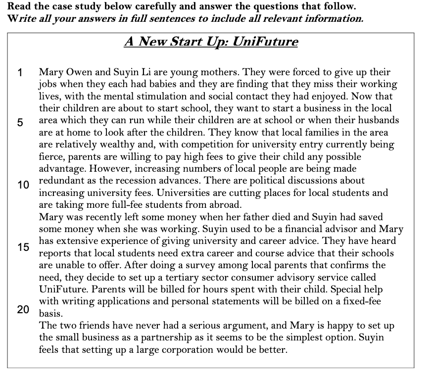 Solved Read the case study below carefully and answer the | Chegg.com