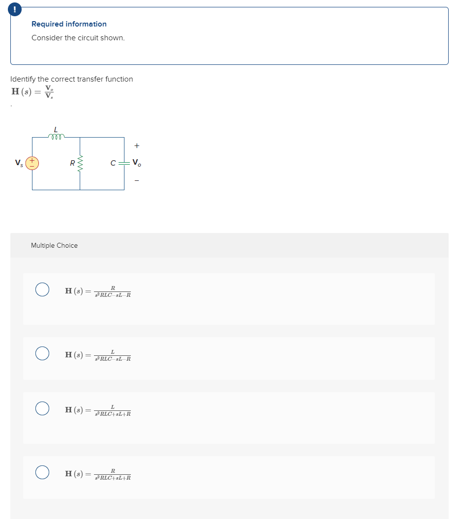 Solved Required information Consider the circuit shown. | Chegg.com