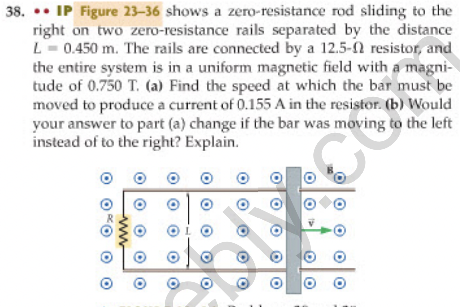 Solved 38. IP Figure 2336 shows a zeroresistance rod