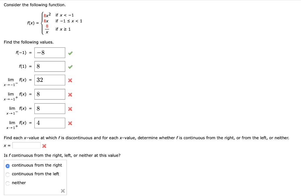 Solved Consider The Following Function F X 8x2 If X