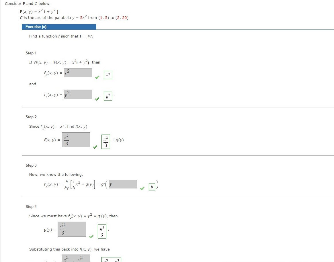 Solved Consider F And C Below. F(x,y)=x2i+y2j C Is The Arc | Chegg.com ...