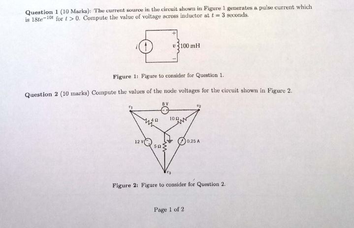 Solved Question 1 (10 Marks): The current source in the | Chegg.com