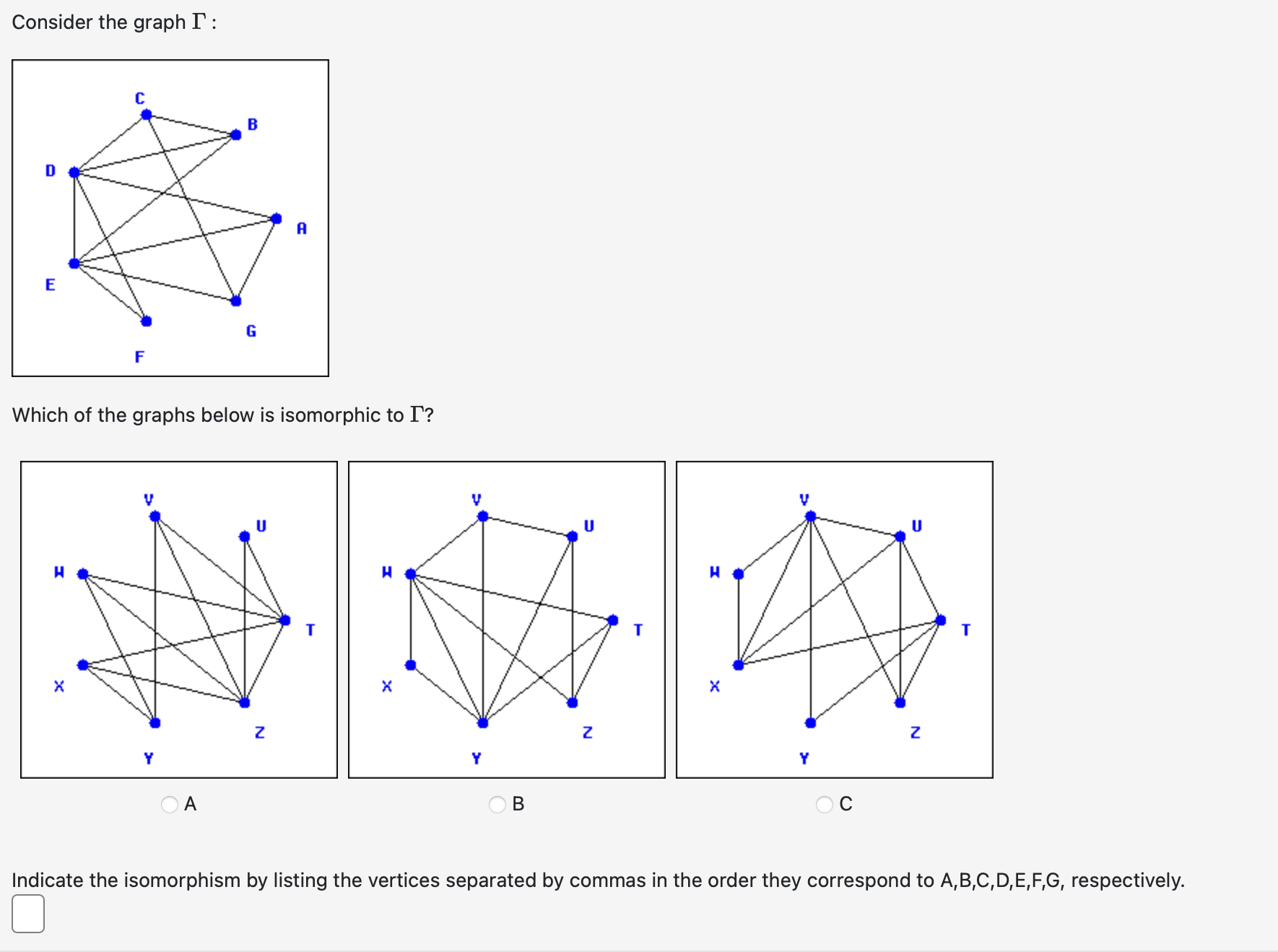 Solved Consider The Graph Which Of The Graphs Below Is Chegg Com