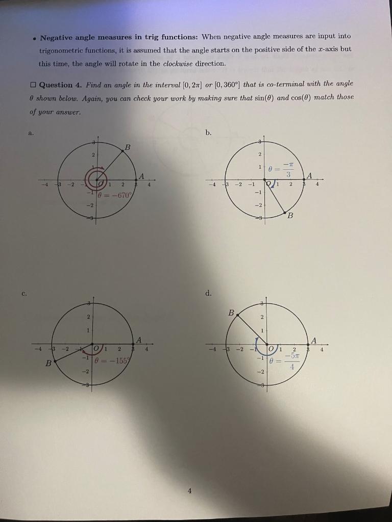 Solved Find an angle in the interval [0, 2π] or [0, 360 ] | Chegg.com