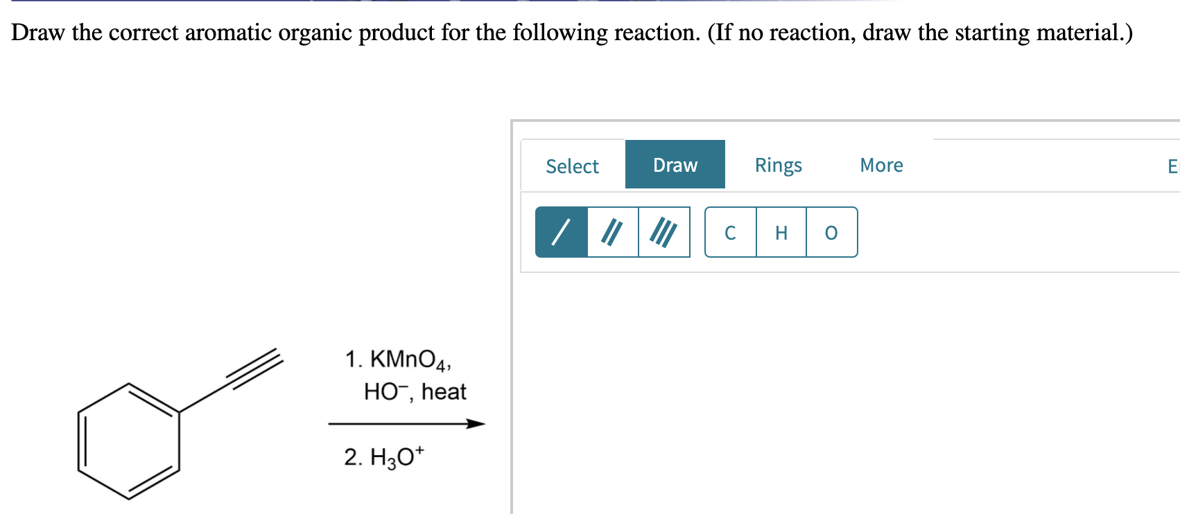 draw the structure of the aromatic product from the following reaction kmno4