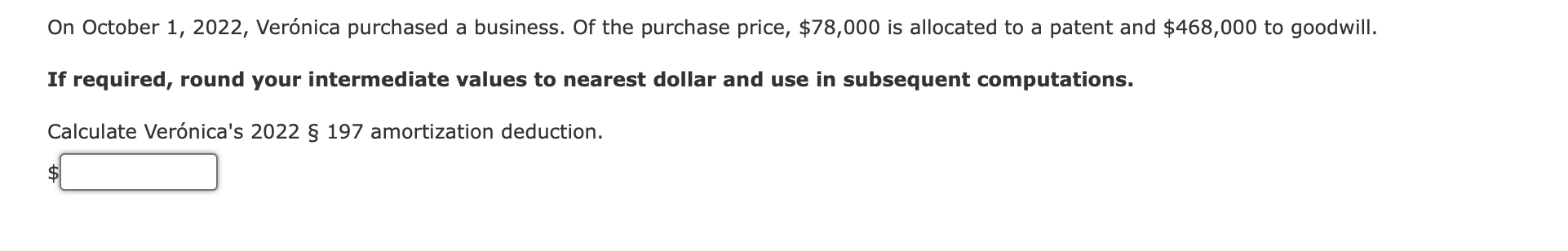 Solved On October 1,2022 , Verónica purchased a business. Of | Chegg.com