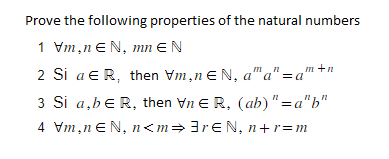 Solved Prove The Following Properties Of The Natural Numbers | Chegg.com