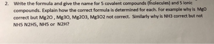 Solved Write the formula and give the name for 5 covalent | Chegg.com