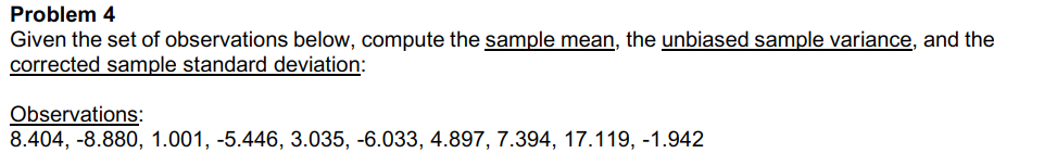 Solved Problem 4 Given The Set Of Observations Below, | Chegg.com