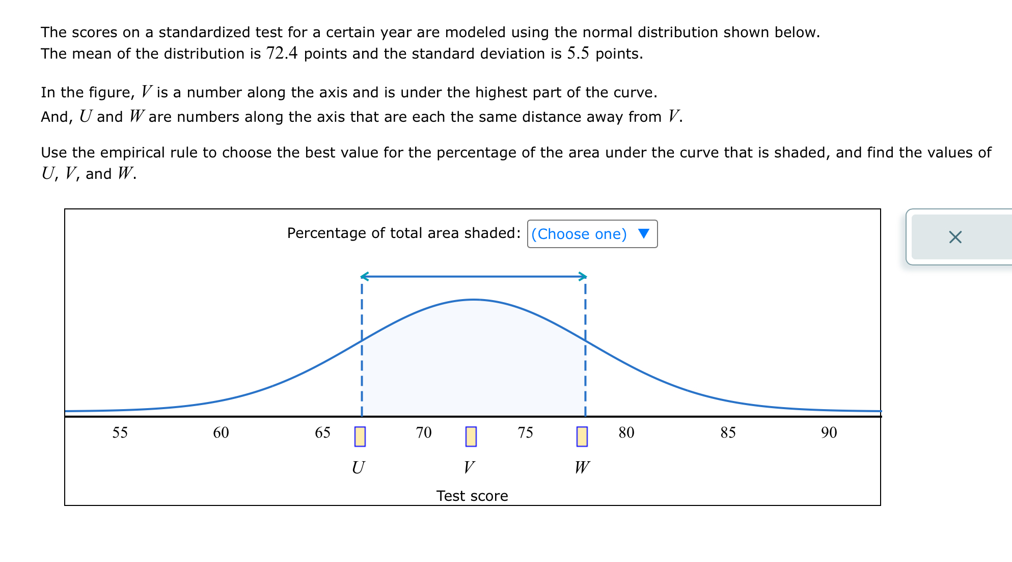 Solved The scores on a standardized test for a certain year | Chegg.com