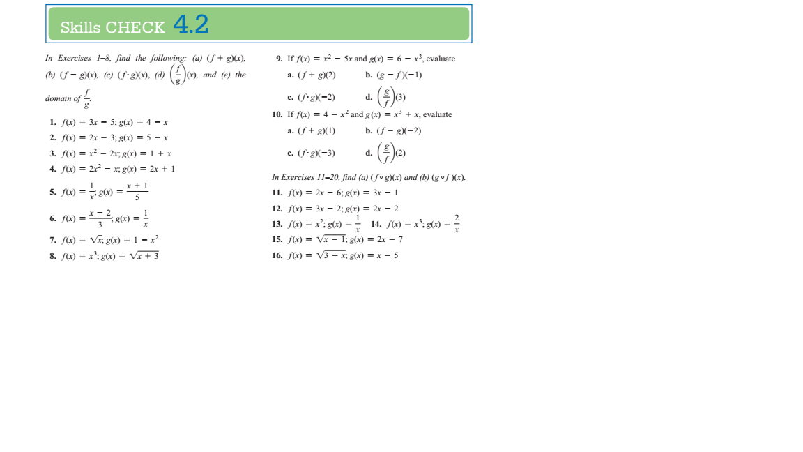 Solved Skills Check 4 2 In Exercises 1 8 Find The Chegg Com