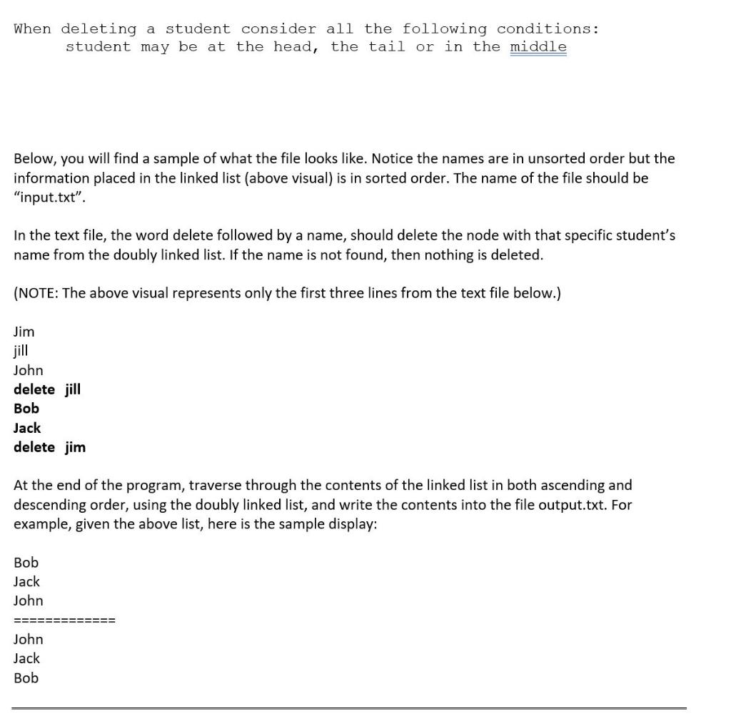 Write a program that reads a list of students (first | Chegg.com