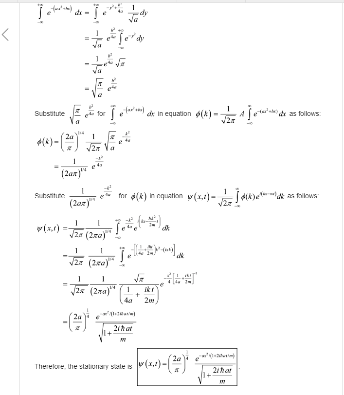 The Gaussian Wave Packet A Free Particle Has The Chegg Com
