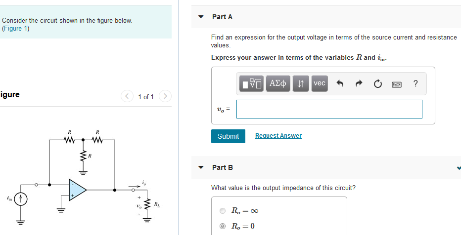 Solved Part A Consider the circuit shown in the figure | Chegg.com
