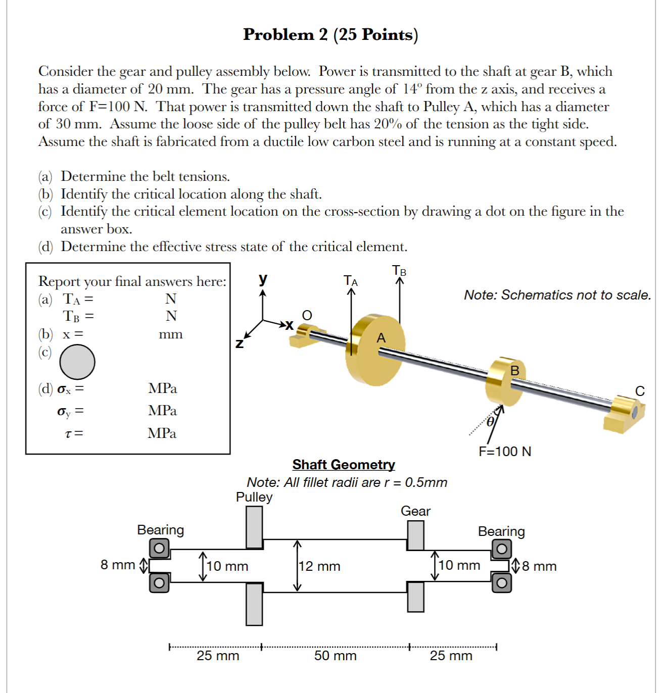 Solved Consider the gear and pulley assembly below. Power is | Chegg.com