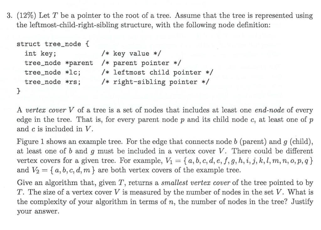 Solved 3. (12%) Let T be a pointer to the root of a tree. | Chegg.com