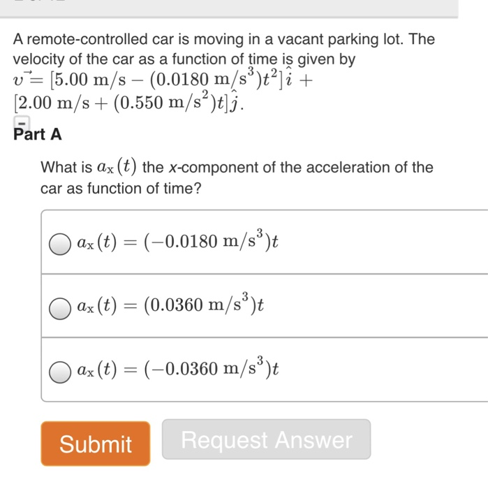 Solved A remotecontrolled car is moving in a vacant parking