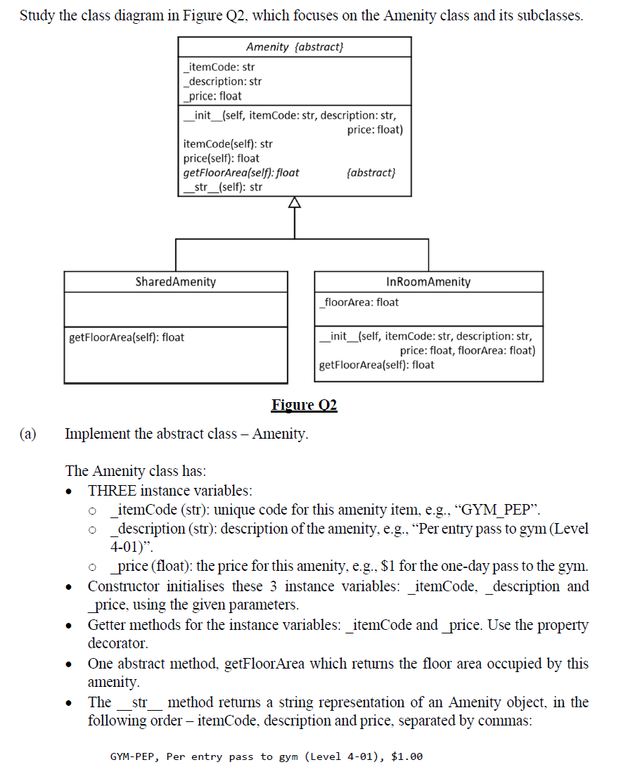 Study the class diagram in Figure Q2, which focuses | Chegg.com