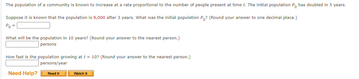 Solved The population of a community is known to increase at | Chegg.com
