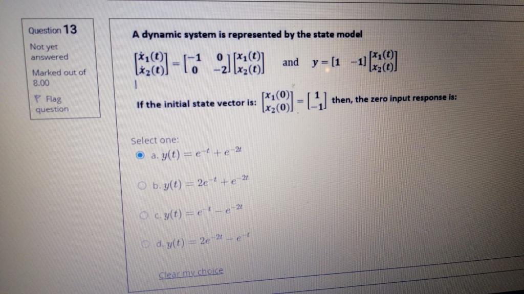 Solved A dynamic system is represented by the state model | Chegg.com