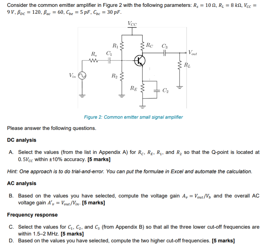 Solved Consider the common emitter amplifier in Figure 2 | Chegg.com