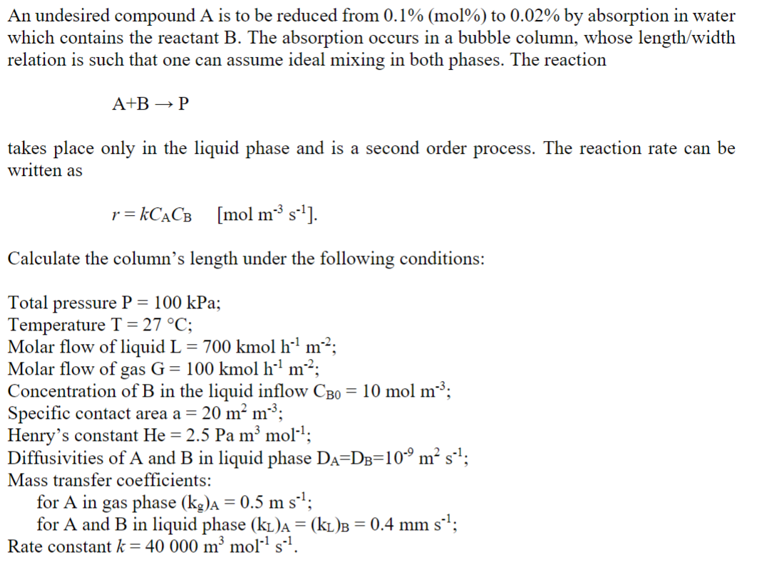 Solved An Undesired Compound A ﻿is To Be Reduced From | Chegg.com