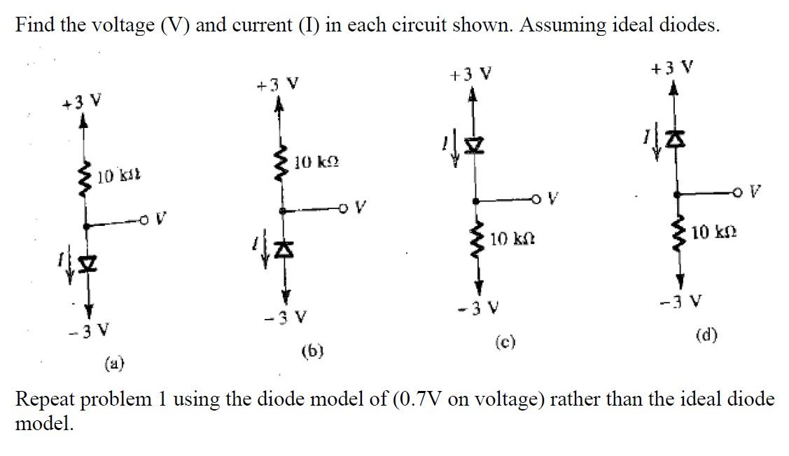 Solved Find the voltage (V) and current (I) in each circuit | Chegg.com