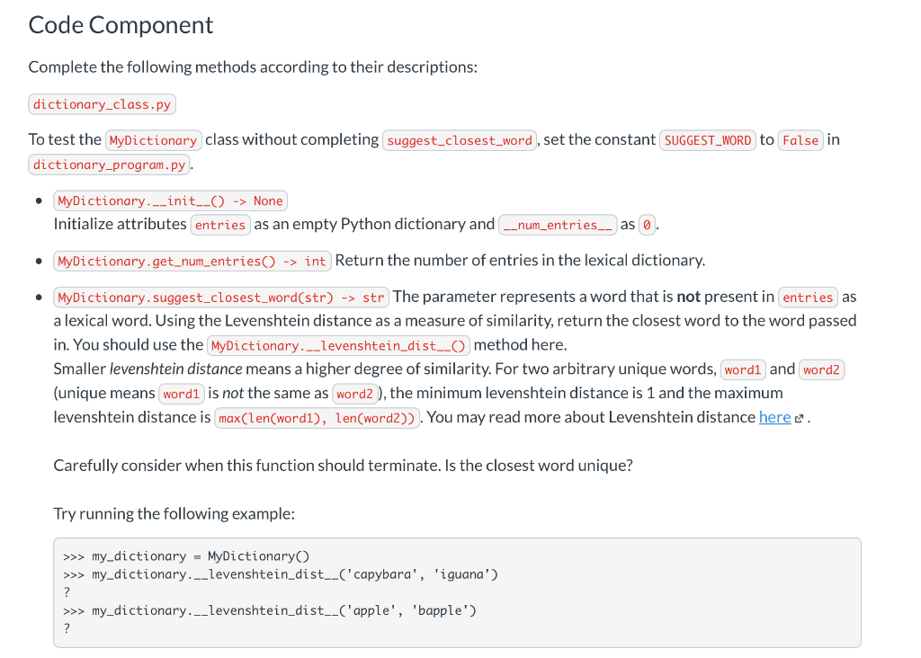 Solved Data Structures For each class, a repr__() method is | Chegg.com