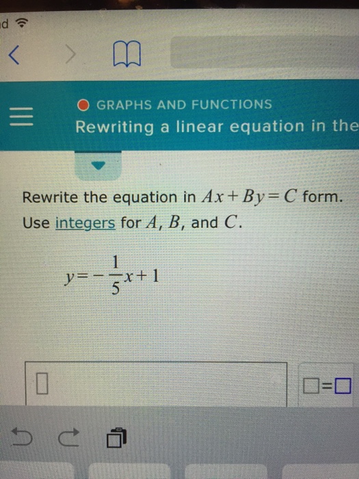 Solved Rewriting a linear equation in the Rewrite the