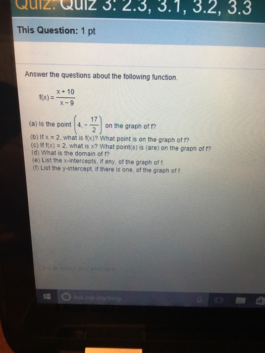 Solved Answer The Questions About The Following Function Chegg