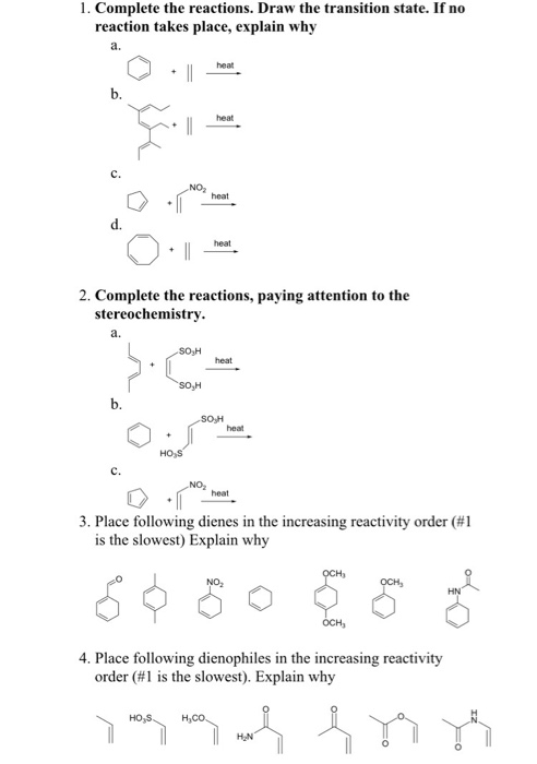 Solved Complete the reactions. Draw the transition state. If | Chegg.com