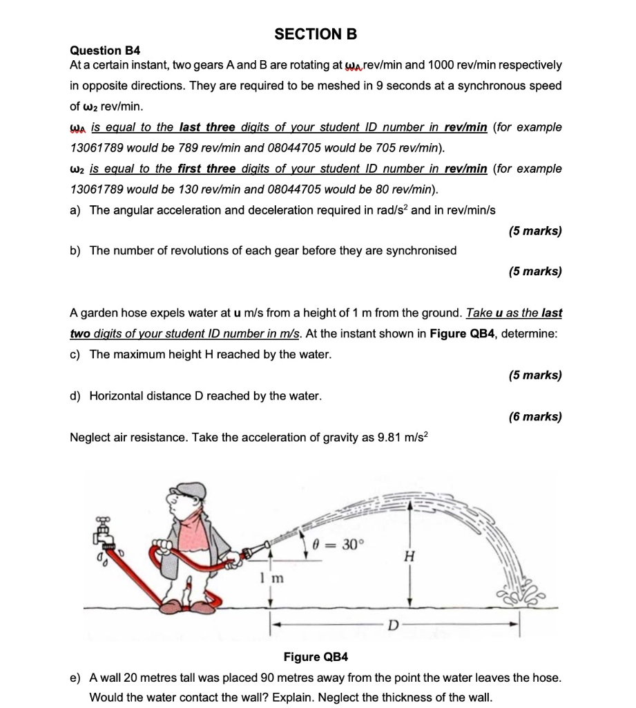 Solved SECTION B Question B4 At A Certain Instant, Two Gears | Chegg.com