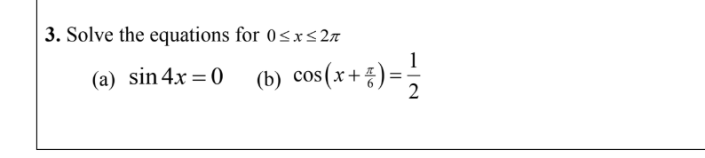 Solved 3. Solve the equations for 0 | Chegg.com