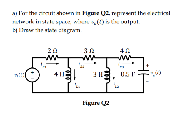 Solved a) For the circuit shown in Figure Q2, represent the | Chegg.com