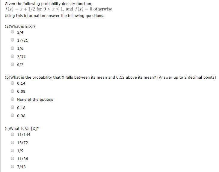Solved Given The Following Probability Density Function Chegg Solved Given The Following Probability Density Function Chegg