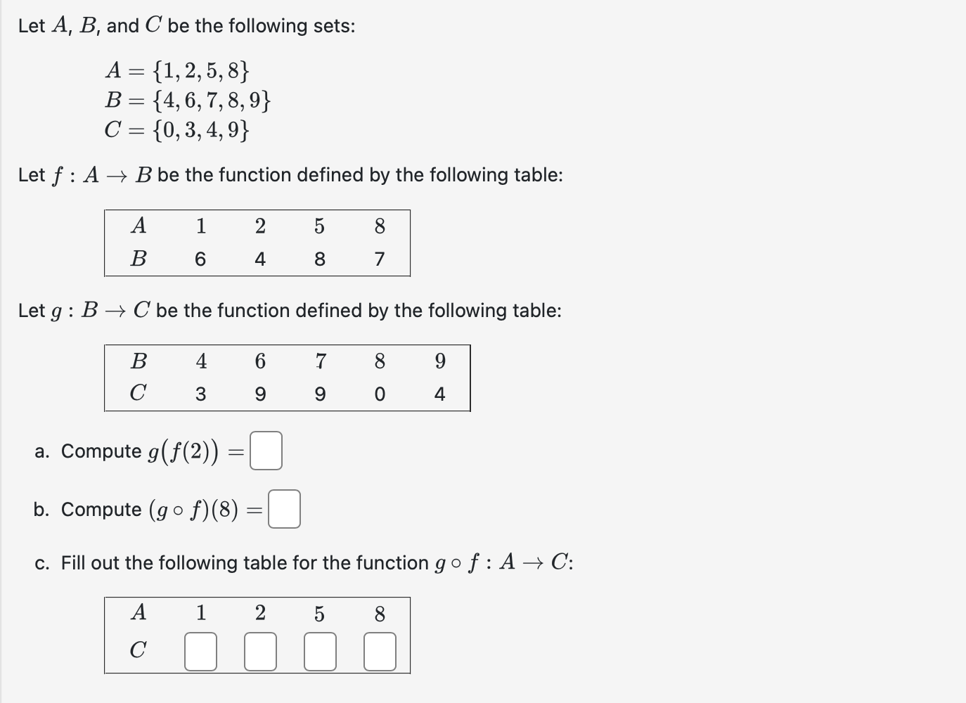 Solved Let A,B, And C Be The Following Sets: | Chegg.com